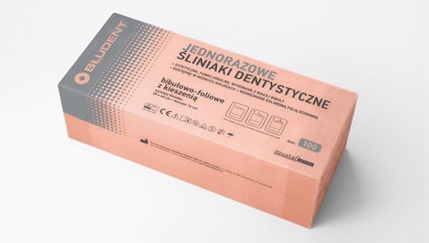 Śliniak dentystyczny z kieszenią 100szt łosoś Mustaf Dental - obrazek 2